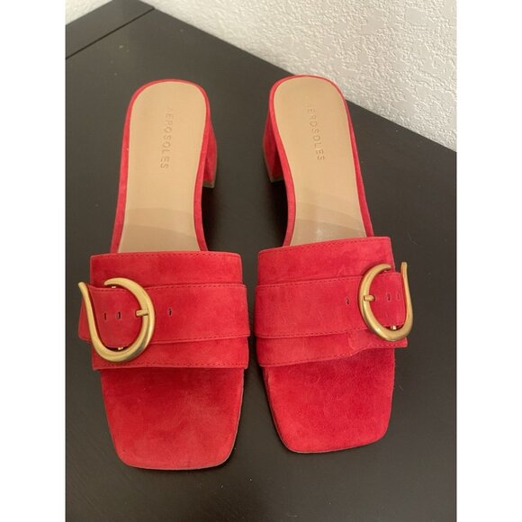 Aerosoles Womens Dress Shoes Size 8.5 Evvie Red Suede 617 Heels NEW Leather - Picture 3 of 10